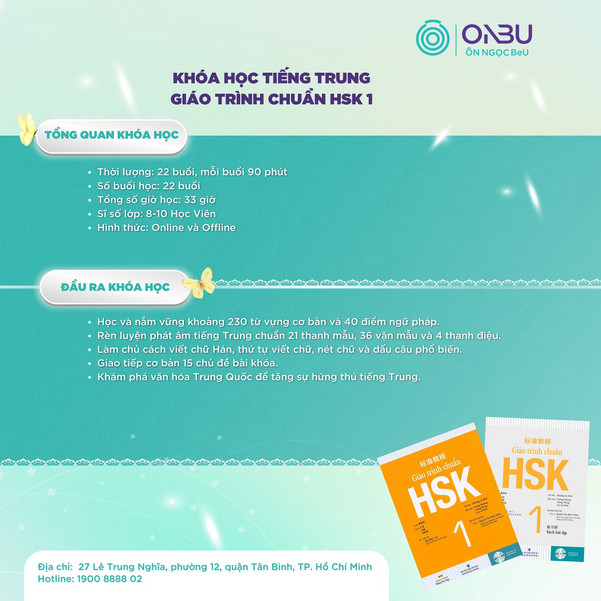 Thông tin tổng quan về khoá học HSK 1 tại Học Viện Ôn Ngọc BeU