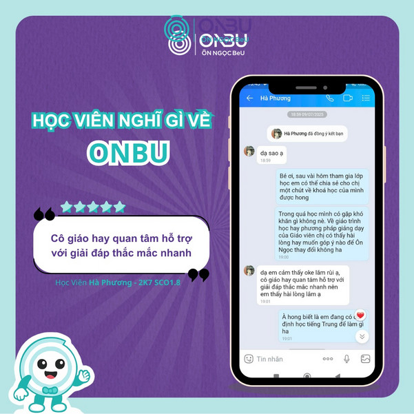 Học Viện Ôn Ngọc BeU luôn nhận được phản hồi tích cực từ Bạn Học