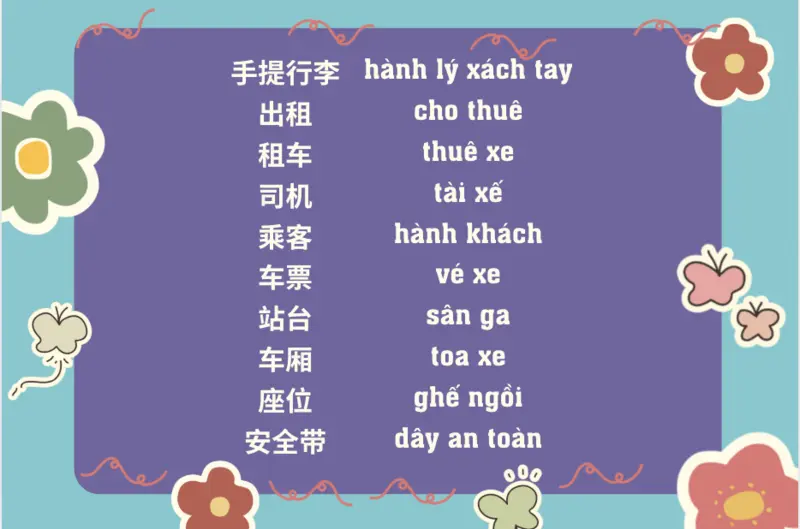Từ vựng về du lịch và giao thông